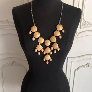 Huge brown tan bauble bubble statement necklace